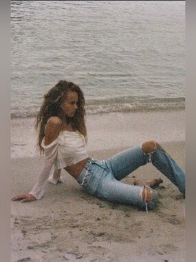 ZARA | Distressed Denim Straight Light Wash Jeans 8